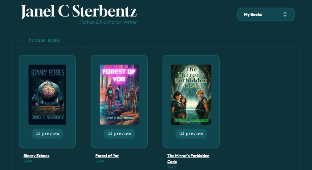 Screenshot of https://janelcsterbentz.com